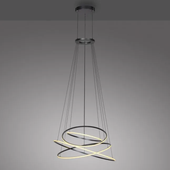 Paul Neuhaus LED Pendelleuchte PURE E-Flying Rings mystic grey (grau) elektrisch