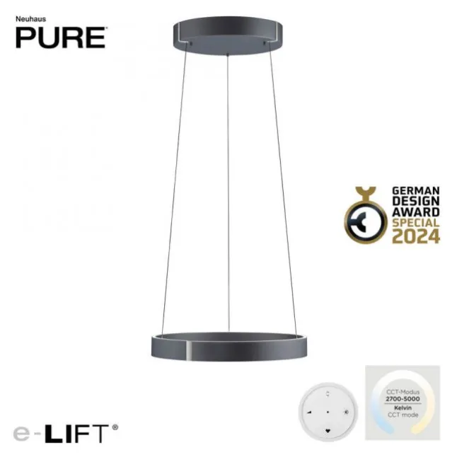 Paul Neuhaus LED Pendelleuchte PURE E-Clipse mystic grey (grau) elektrisch