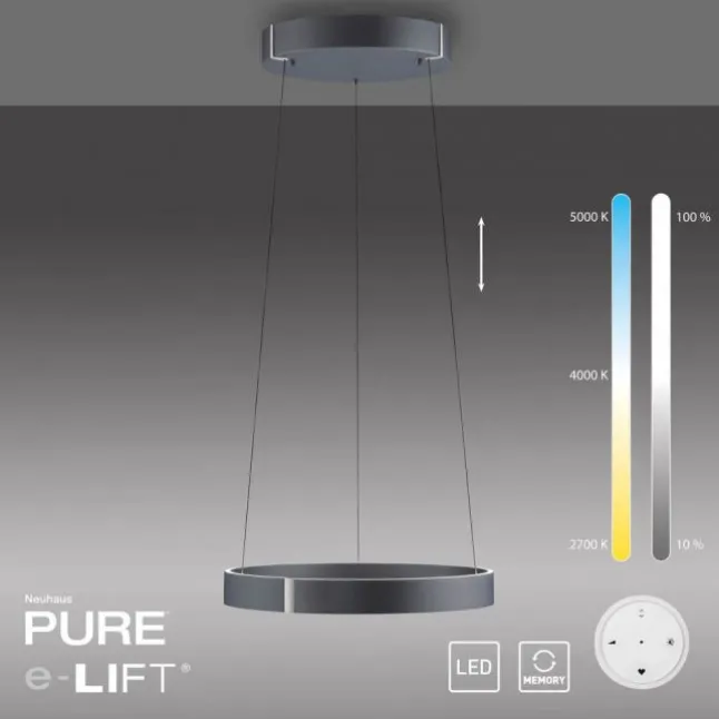 Paul Neuhaus LED Pendelleuchte PURE E-Clipse mystic grey (grau) elektrisch