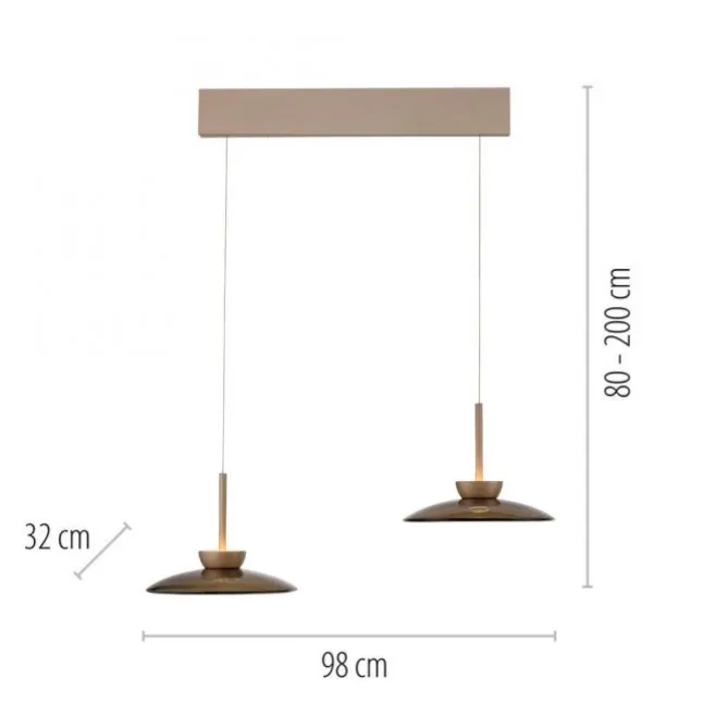 Paul Neuhaus LED Pendelleuchte Pure Moon, bronce, dimmbar