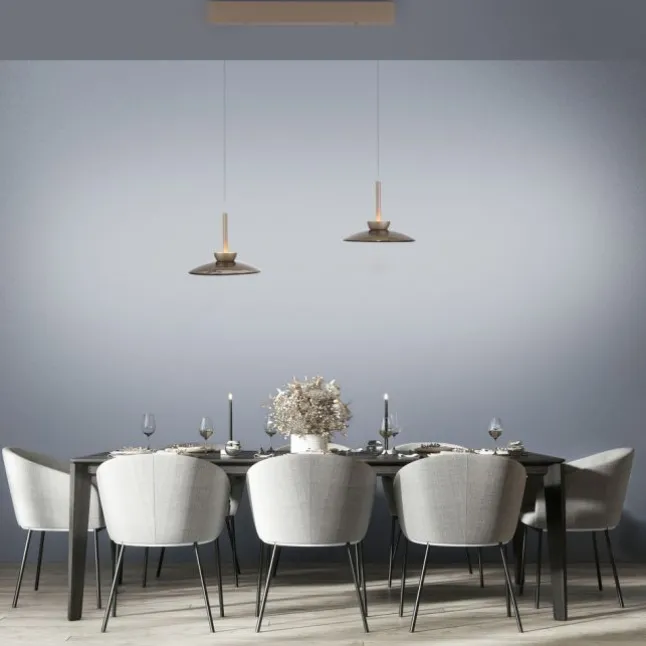Paul Neuhaus LED Pendelleuchte Pure Moon, bronce, dimmbar