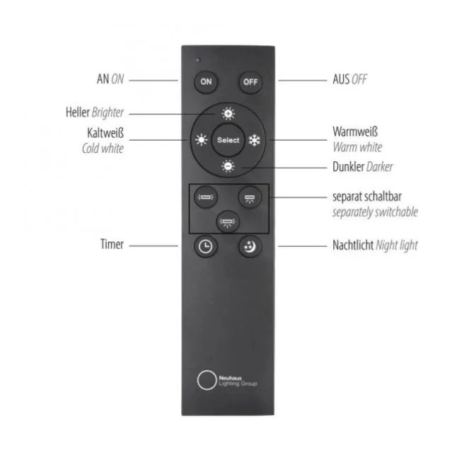 Paul Neuhaus LED Pendelleuchte Q-STRETTO, schwarz, dimmbar, Fernbedienung