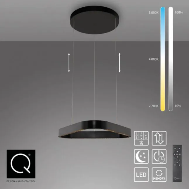 Paul Neuhaus LED Pendelleuchte Q-STRETTO, schwarz,
