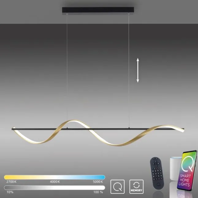 Paul Neuhaus LED Pendelleuchte Q-SWING anthrazit messing matt Smart Home