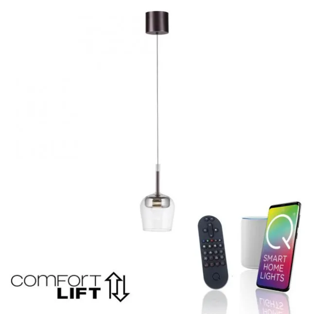 Paul Neuhaus LED Pendelleuchte Q-KON 1-flammig silber Smart Home App