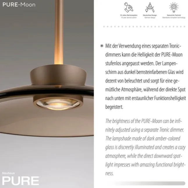 Paul Neuhaus LED Pendelleuchte PURE Moon bronce höhenverstellbar