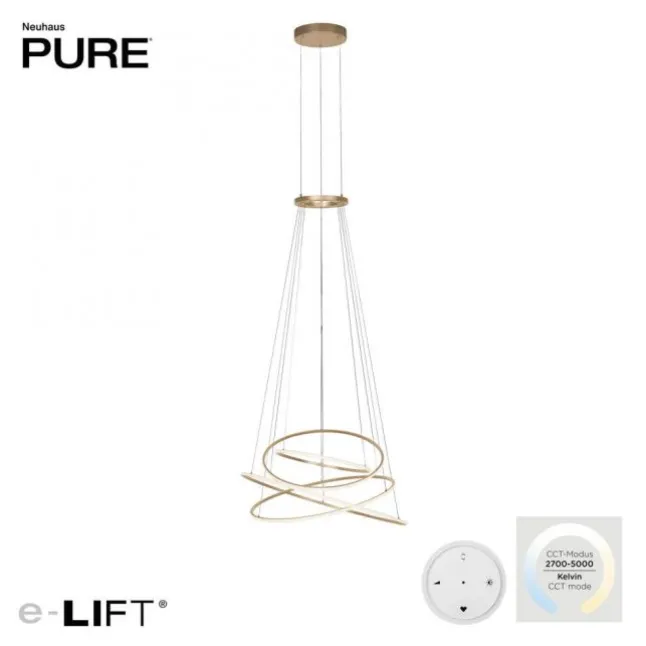 Paul Neuhaus LED Pendelleuchte PURE Flying Rings,bronce