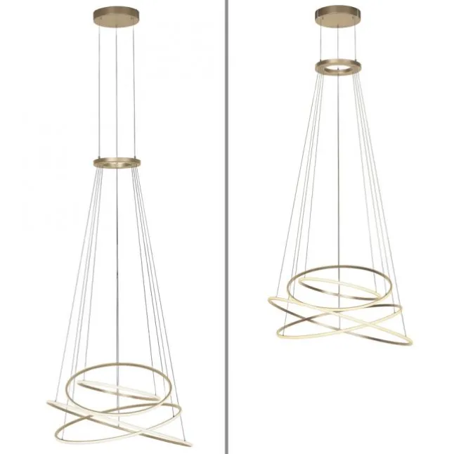 Paul Neuhaus LED Pendelleuchte PURE Flying Rings,bronce