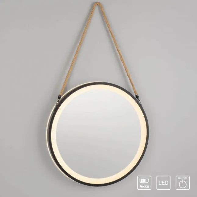 Paul Neuhaus LED Spiegel VIDRO, schwarz,