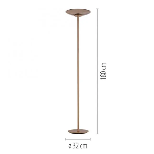 Paul Neuhaus LED Stehleuchte Pure Moon bronce Touchdimmer Amberfarben