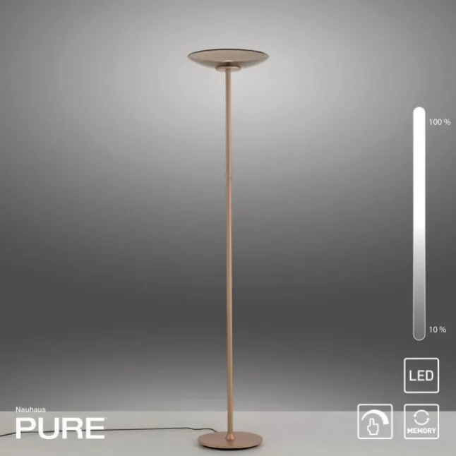 Paul Neuhaus LED Stehleuchte Pure Moon bronce Touchdimmer Amberfarben