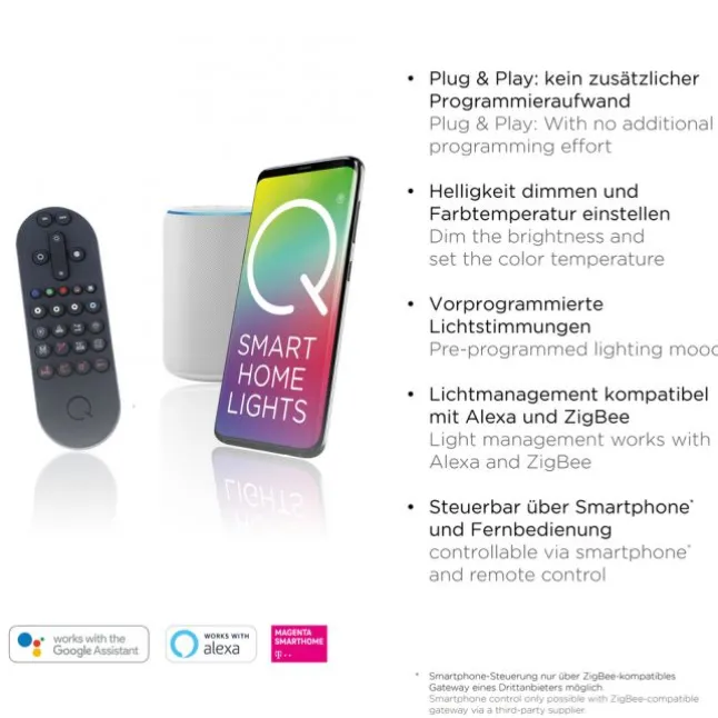 Paul Neuhaus LED Tischleuchte Q-SWING silber steuerbar Smart Home