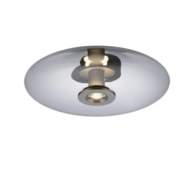 Paul Neuhaus LED Wand- und Deckenleuchte PURE Vitrum platin (grau) Rauchglas