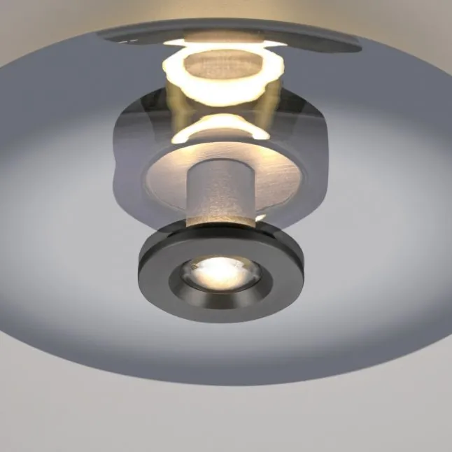 Paul Neuhaus LED Wand- und Deckenleuchte PURE Vitrum platin (grau) Rauchglas