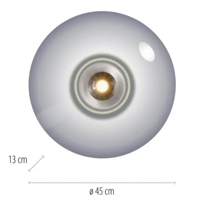 Paul Neuhaus LED Wand- und Deckenleuchte PURE Vitrum platin (grau) Rauchglas