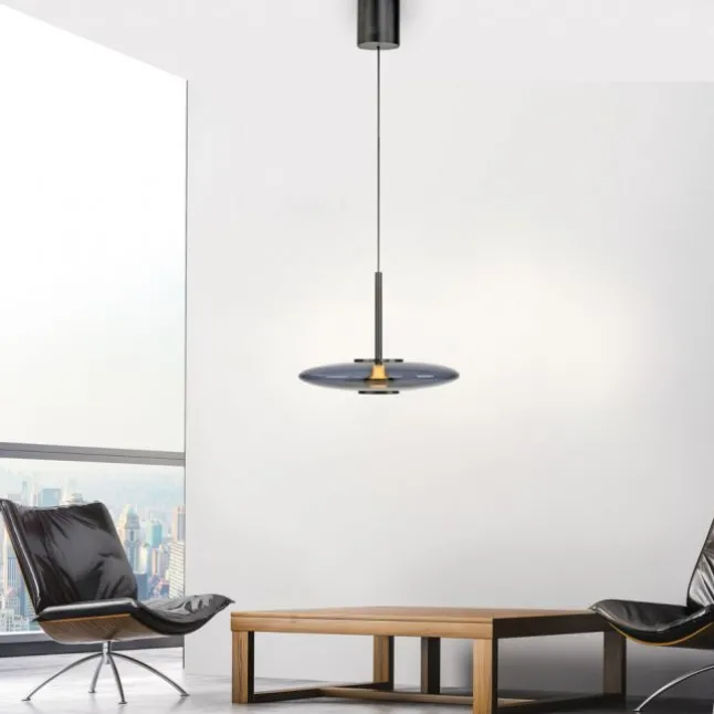 Paul Neuhaus Pendelleuchte PURE E-Vitrum platin (grau) elektrisch