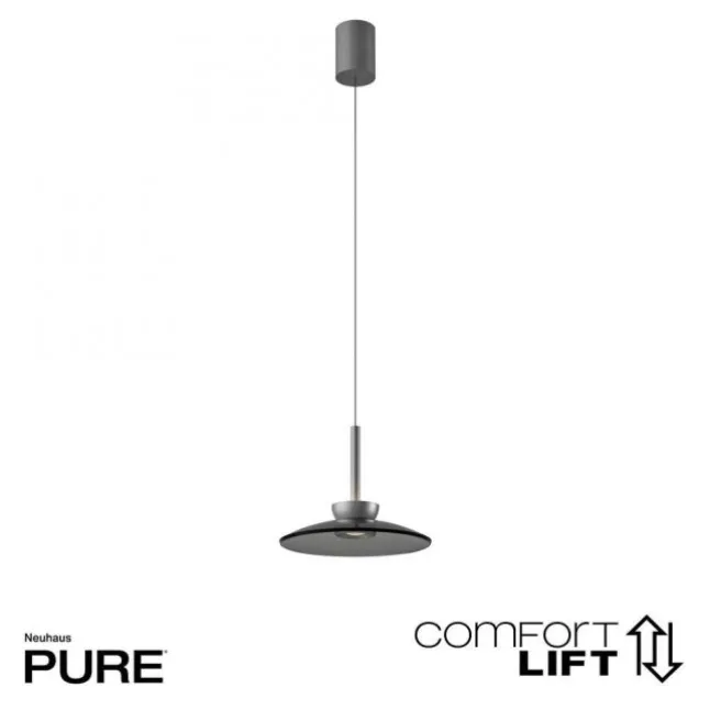 Paul Neuhaus Pendelleuchte PURE Moon platin (grau) höhenverstellbar dimmbar