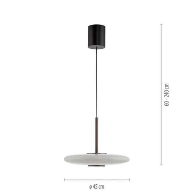 Paul Neuhaus Pendelleuchte PURE E-Vitrum dark-metal brown elektrisch