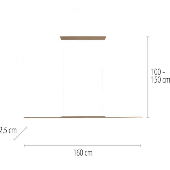 Paul Neuhaus Pendelleuchte PURE Surface bronce 160x25 höhenverstellbar