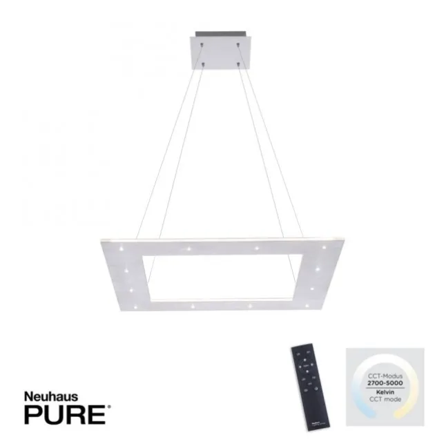 Paul Neuhaus PURE Cosmo LED Pendelleuchte quadratisch Touchdimmer CCT