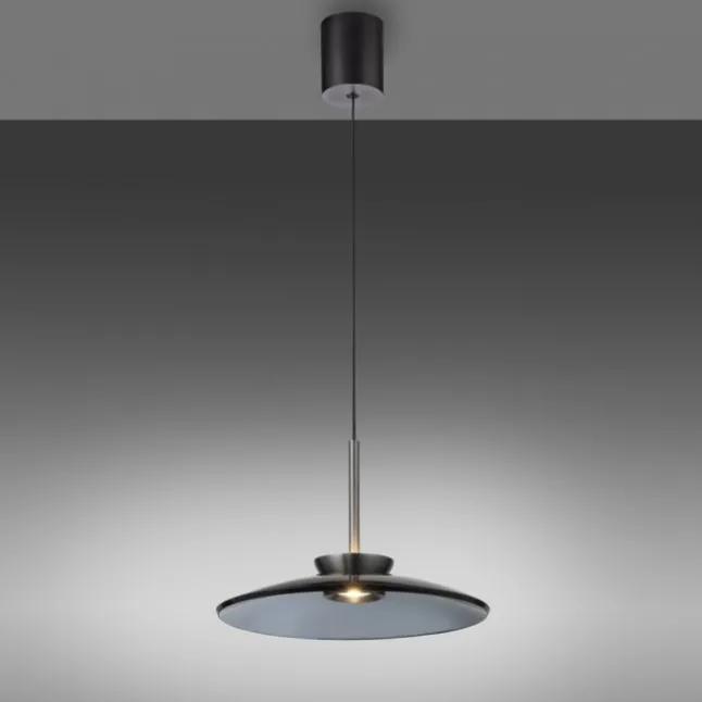 Paul Neuhaus PURE E-Moon Pendelleuchte platin (grau) elektrisch Fernbedienung