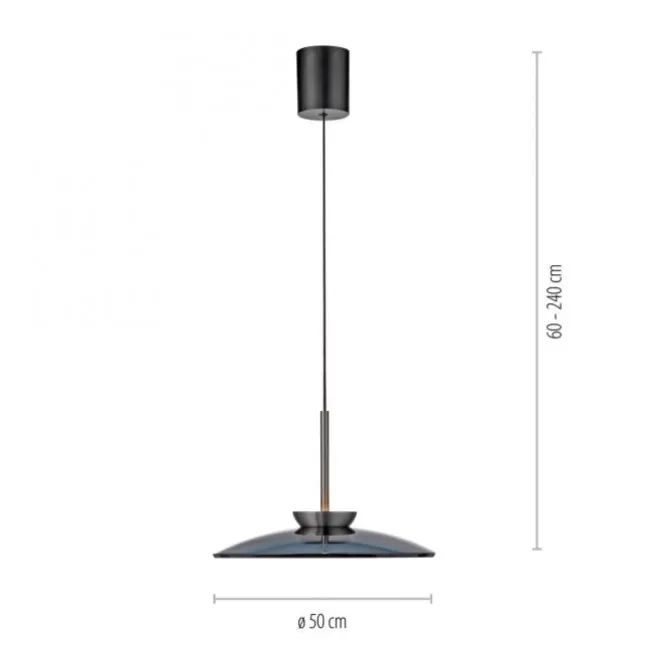 Paul Neuhaus PURE E-Moon Pendelleuchte platin (grau) elektrisch Fernbedienung
