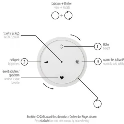 Paul Neuhaus PURE E-Moon Pendelleuchte platin (grau) elektrisch Fernbedienung