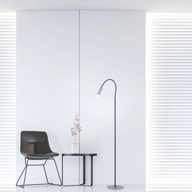Paul Neuhaus PURE Gemin LED Stehleuchte aluminium gebürstet Schnurschalter