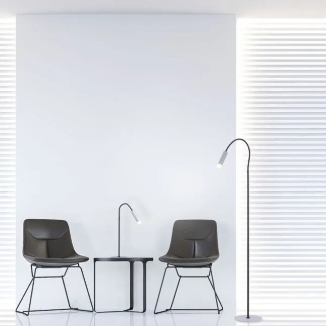 Paul Neuhaus PURE Gemin LED Stehleuchte aluminium gebürstet Schnurschalter
