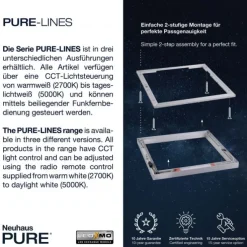 Paul Neuhaus PURE Lines Straight LED Deckenleuchte graphite lineares Design dimmbar