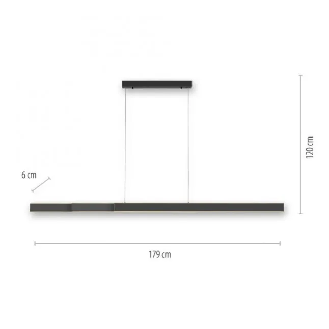 Paul Neuhaus PURE Lume LED Pendelleuchte graphite CCT Sensordimmer