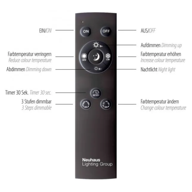 Paul Neuhaus PURE Mira LED Deckenleuchte diamond (alu) 6 flammig dimmbar CCT