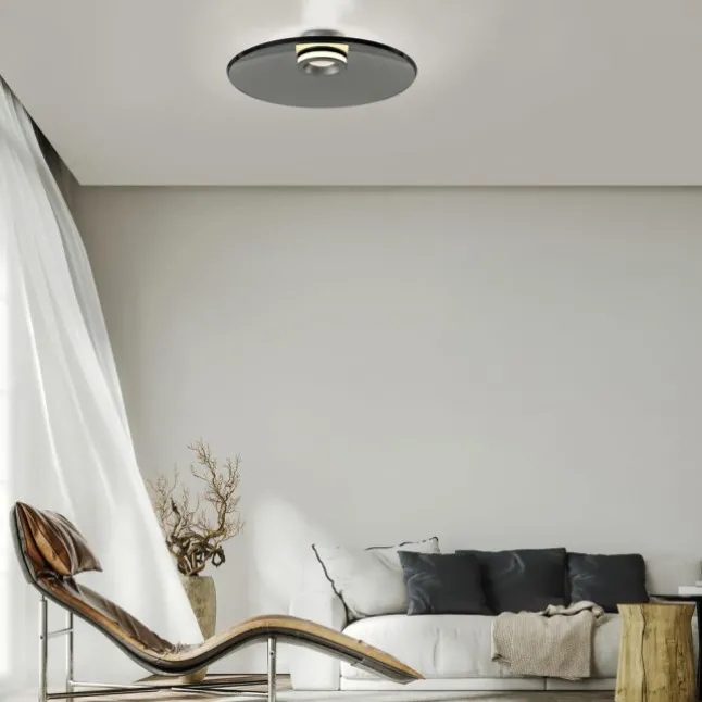 Paul Neuhaus PURE Moon Deckenleuchte platin (grau) dimmbar Wohnzimmer Küche