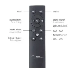 Paul Neuhaus PURE Moto e-SLIDE® platin (grau) elektrisch ausfahrbar Pendelleuchte