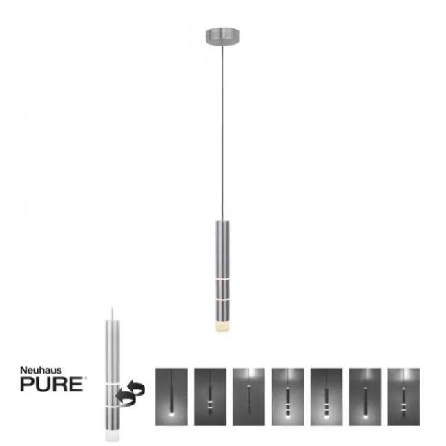 Paul Neuhaus PURE Vega LED Pendelleuchte aluminium 1 flammig mit Lichtmodi