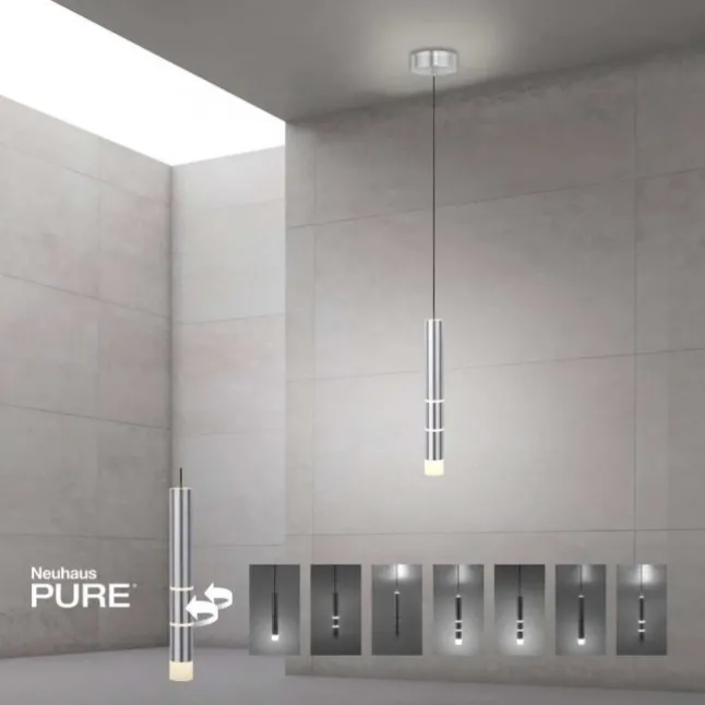 Paul Neuhaus PURE Vega LED Pendelleuchte aluminium 1 flammig mit Lichtmodi