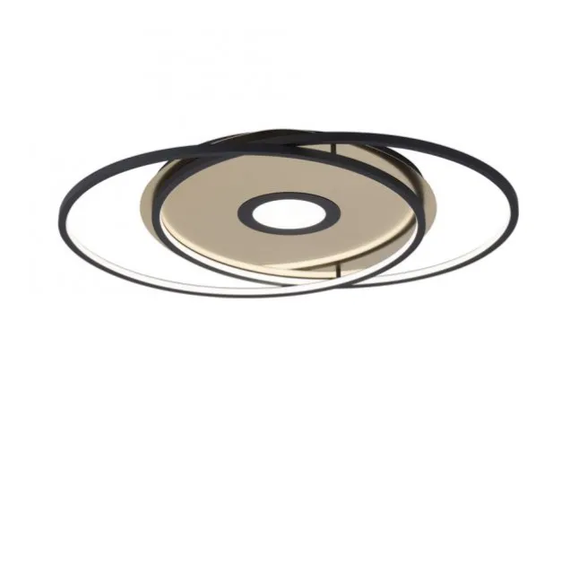 Paul Neuhaus, Q-AMIRA, LED-Deckenleuchte, schwarz-messing, Smart Home
