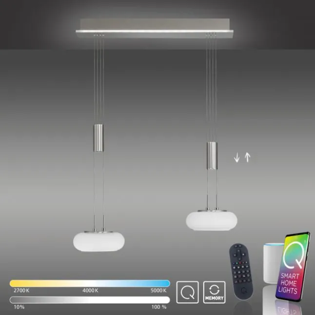 Paul Neuhaus, Q-ETIENNE, LED Pendelleuchte stahl, Smart Home