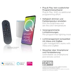 Paul Neuhaus Q ETIENNE Pendelleuchte Smart Home messing länglich 4 flammig