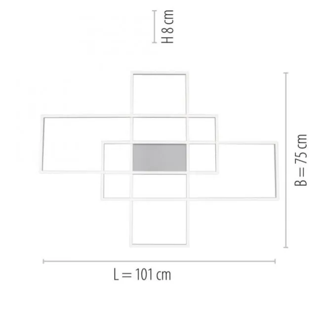 Paul Neuhaus, Q-INIGO, 100x75cm, LED-Deckenleuchte, dimmbar, Smart Home