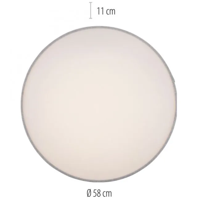 Paul Neuhaus, Q-KIARA ,LED-Deckenleuchte, grau, Ø 58cm, Stoffschirm, Smart Home