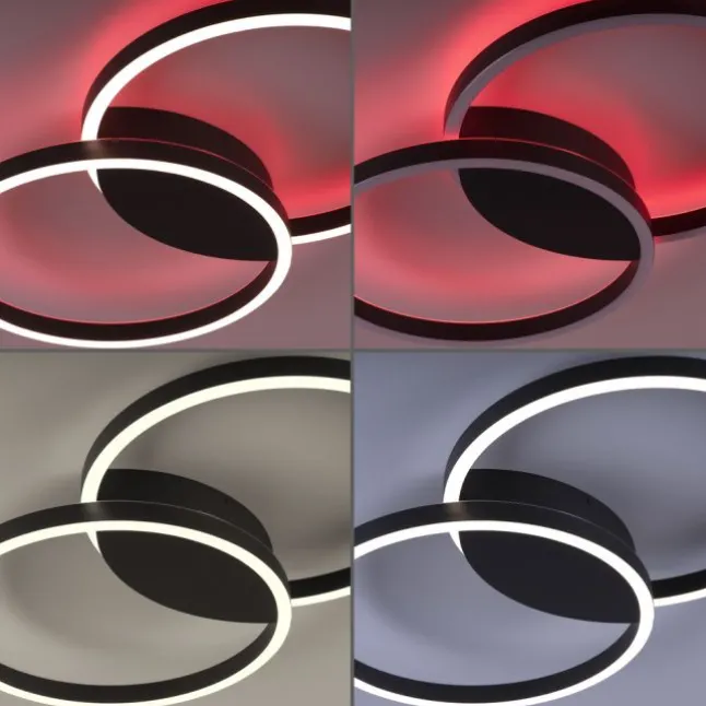 Paul Neuhaus Q MARKO LED Deckenleuchte Smart Home rund schwarz dimmbar RGB