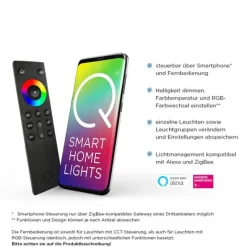 Paul Neuhaus, Q-NEMO, LED-Wandleuchte, 4-flg, dimmbar, aluminium, Smart Home