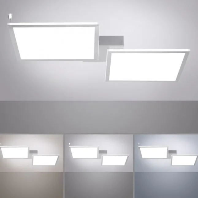 Paul Neuhaus, Q-ROSA, LED-Deckenleuchte, CCT, stahlfarben, Smart Home