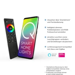 Paul Neuhaus, Q-VIDAL, LED-Einbauleuche, 3er Set, 10x10cm, Smart Home