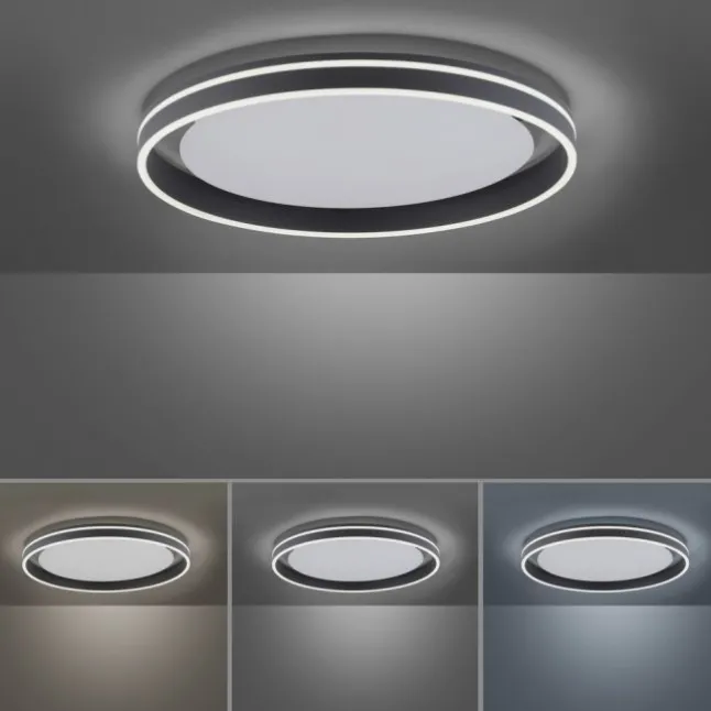Paul Neuhaus, Q-VITO, LED-Deckenleuchte, anthrazit, Ø 59cm, rund, Smart Home