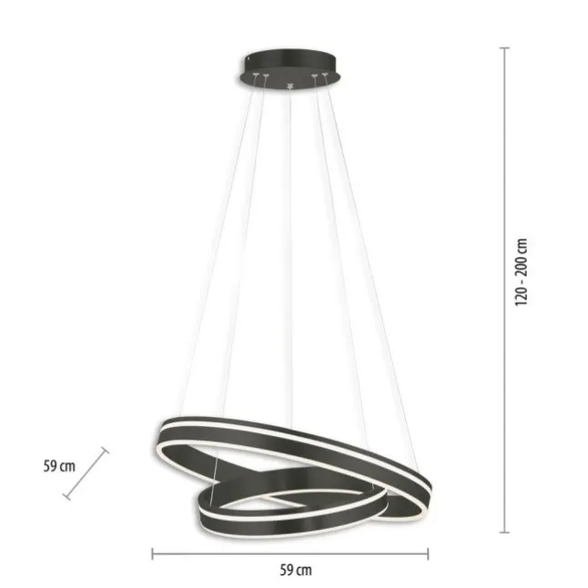 Paul Neuhaus Q VITO LED Pendellampe Smart Home anthrazit rund doppel Ring