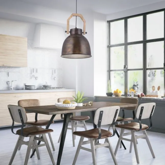 Pendelleuchte, braun, rustikal, Industrial Stil, modern, E27 Fassung