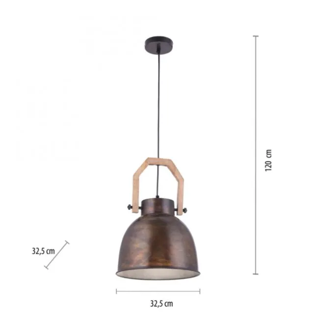 Pendelleuchte, braun, rustikal, Industrial Stil, modern, E27 Fassung