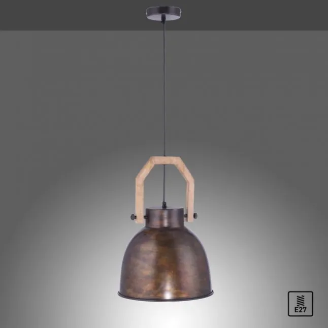 Pendelleuchte, braun, rustikal, Industrial Stil, modern, E27 Fassung